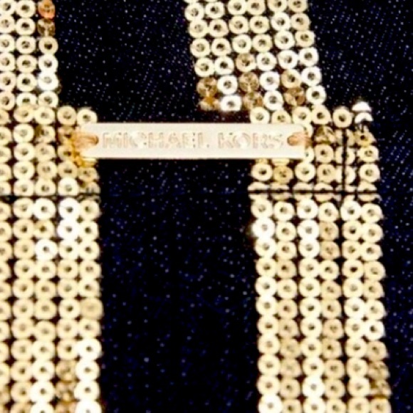 🛑BOGO 🆕NWOT Michael Kors Denim/Sequin Mini Skirt - Picture 5 of 8